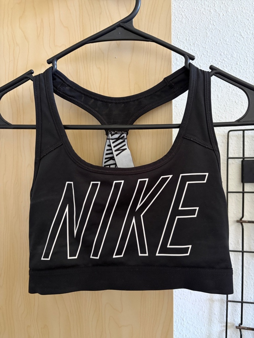 Nike Black Sports Bra with White Logo